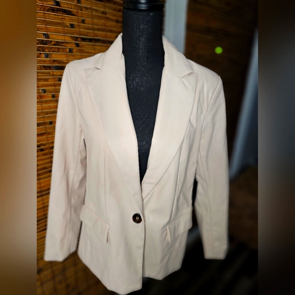 NEW Faux Leather Blazer